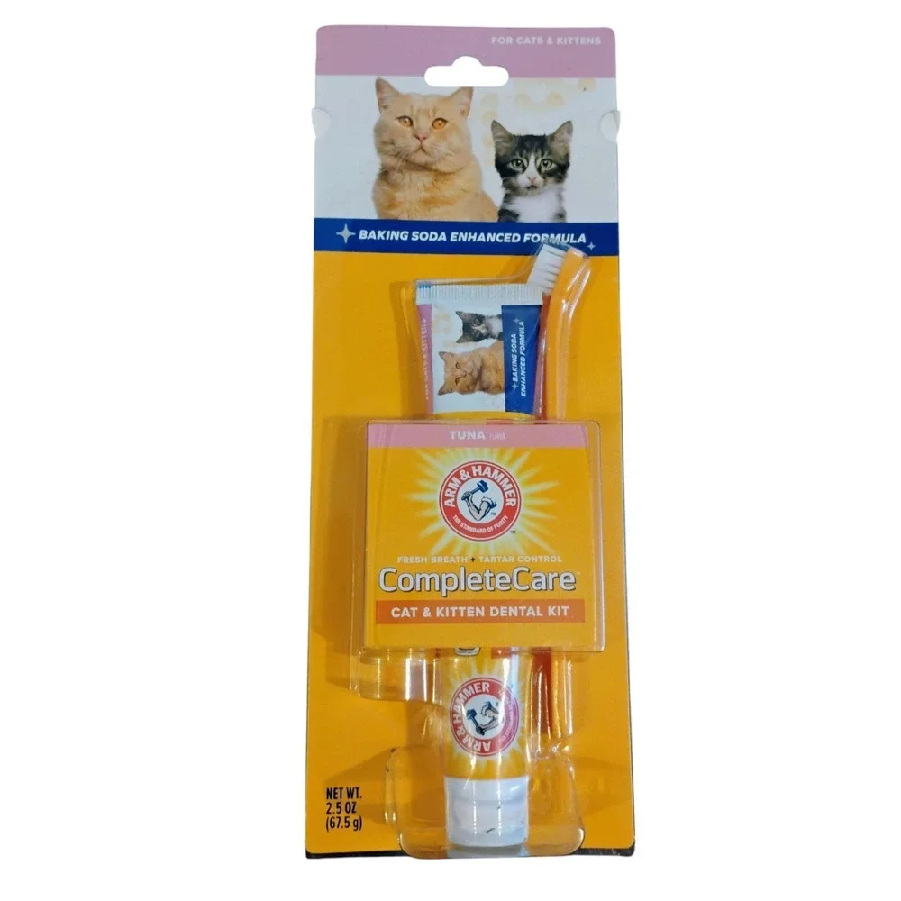 Arm & Hammer Cat Kitten Dental Kit Toothbrush Toothpaste Tuna Flavored Lot Of‎ 3